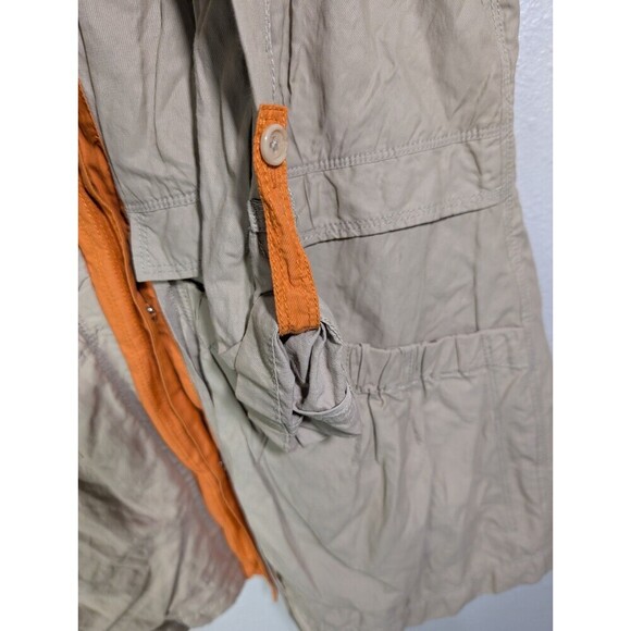 Tahari Windbreaker Hooded Light Jacket Beige Orange Medium - Picture 5 of 12